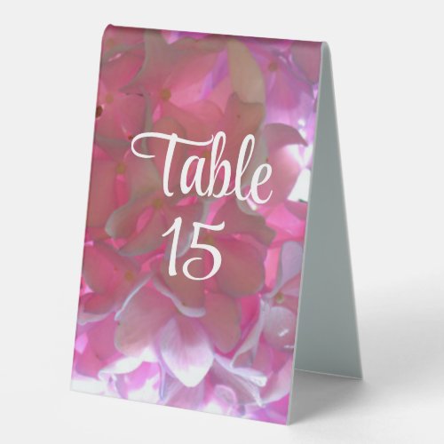 Radiant Pink Hydrangeas pink flowers pink flowers Table Tent Sign
