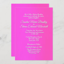 Radiant Pink Wedding Invitation 5" x 7"