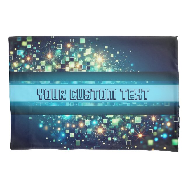 Radiant Pixel Bokeh Pillow Case (Front-Left)