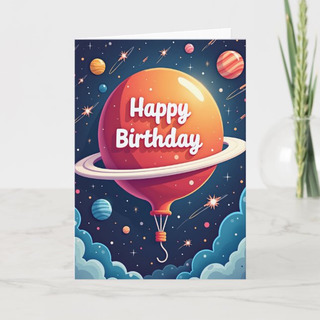 Radiant Planet Birthday Card (Front)