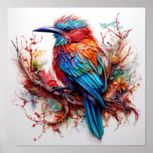 Radiant Plumage: Colorful Avian Elegance Poster