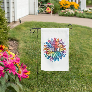 Radiant PRIDE Month Mandala Garden Flag