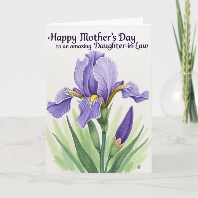 Radiant Purple Bloom Mothers Card (Front)