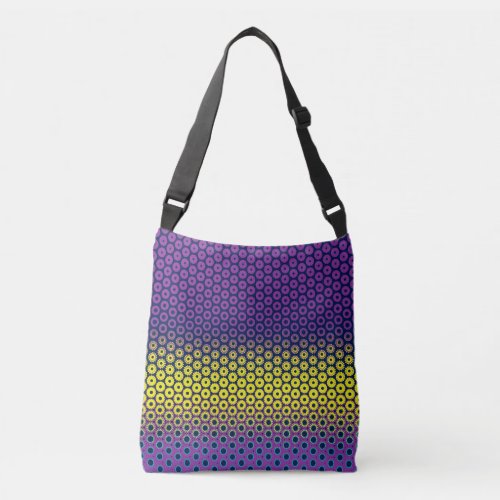 Radiant Purple Gradient Floral Crossbody Bag
