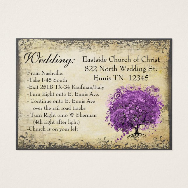 Radiant Purple Heart Leaf Tree Wedding (Front)