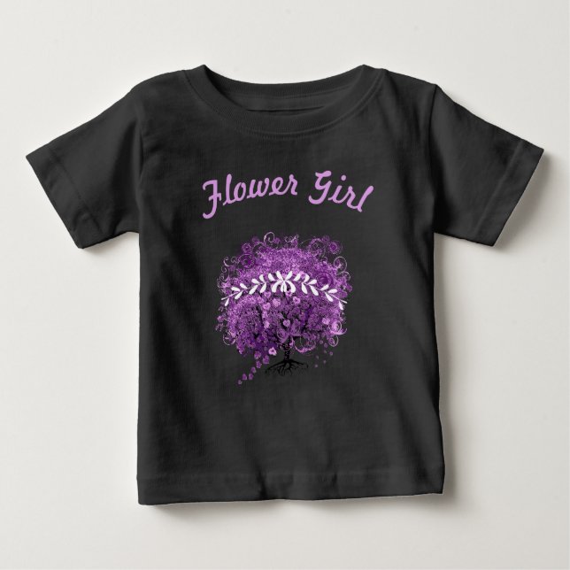 Radiant Purple Heart Leaf Tree Wedding Baby T-Shirt (Front)