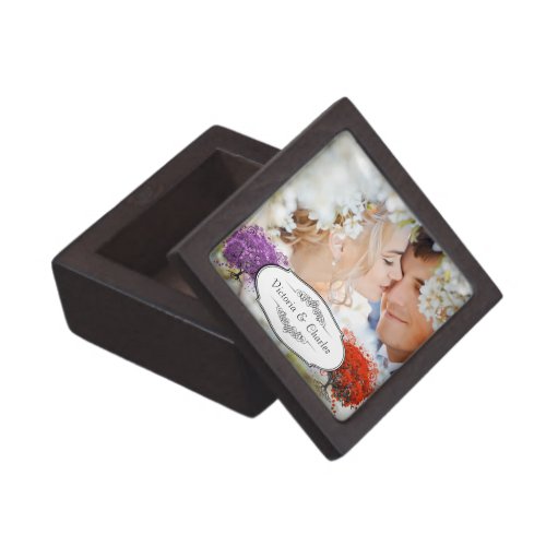 Radiant Purple Heart Leaf Tree Wedding Keepsake Box