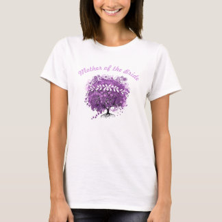Radiant Purple Heart Leaf Tree Wedding T-Shirt