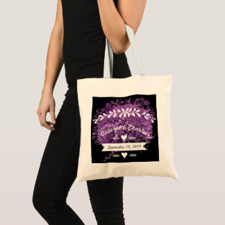 Radiant Purple Heart Leaf Tree Wedding Tote Bag