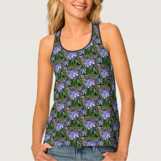 Radiant Purple Lilies of the Nile Floral Tank Top