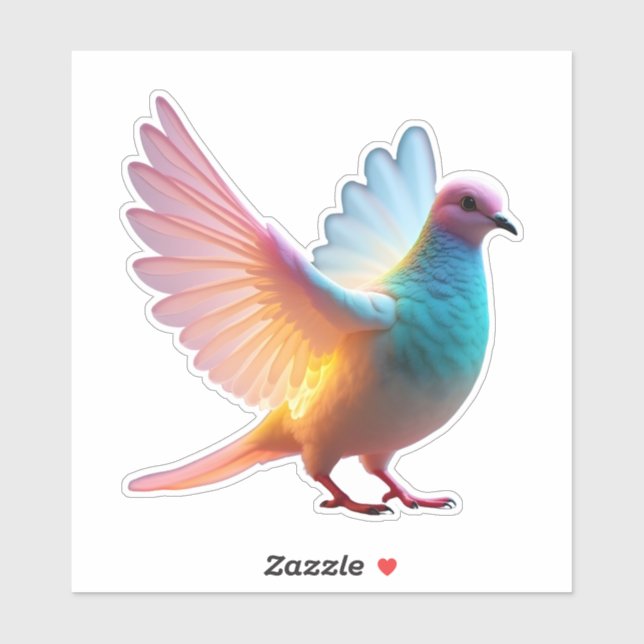 Radiant Rainbow Dove Sticker (Sheet)