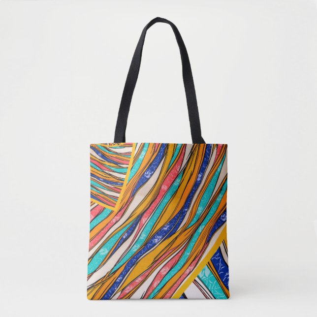 Radiant Rainbow Elegance: Stylish Patterned Tote (Front)