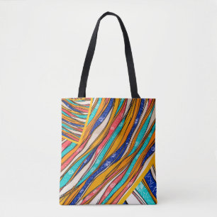 Radiant Rainbow Elegance: Stylish Patterned Tote Bag
