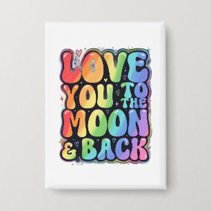 Radiant Rainbow Love Lettering Button