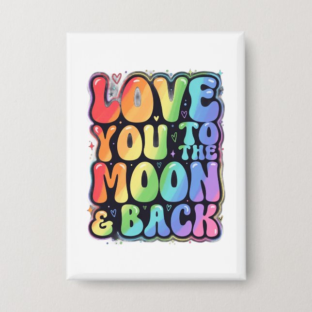 Radiant Rainbow Love Lettering Button (Front)