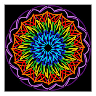 Radiant Rainbow Mandala – Vibrant colors Poster