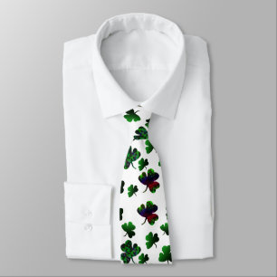 Radiant Rainbow Shamrock Neck Tie