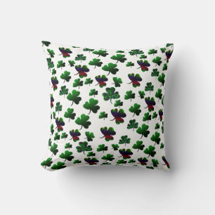 Radiant Rainbow Shamrock Throw Pillow