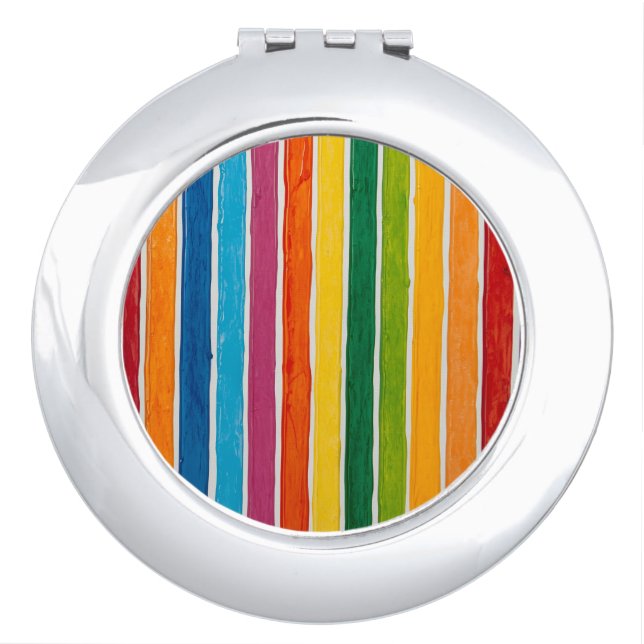 Radiant Rainbow Stripes  Compact Mirror (Front)