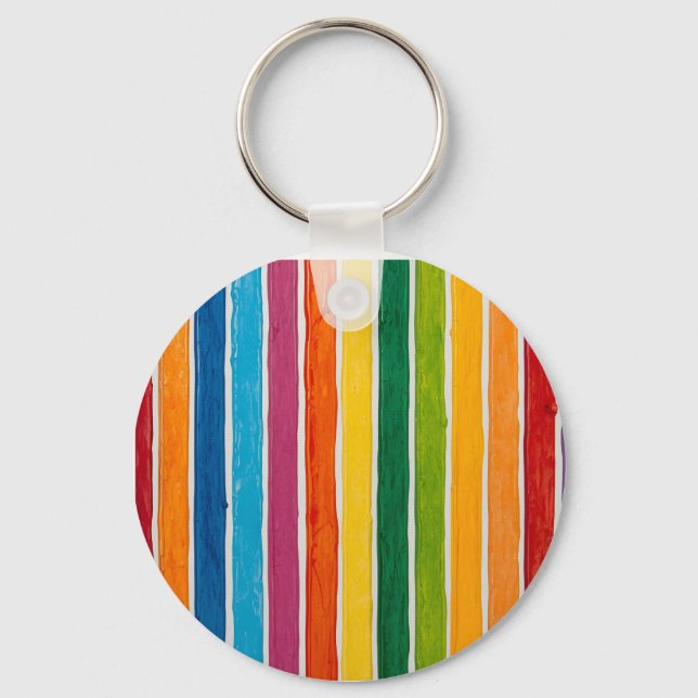Radiant Rainbow Stripes  Keychain (Front)