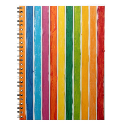 Radiant Rainbow Stripes Notebook
