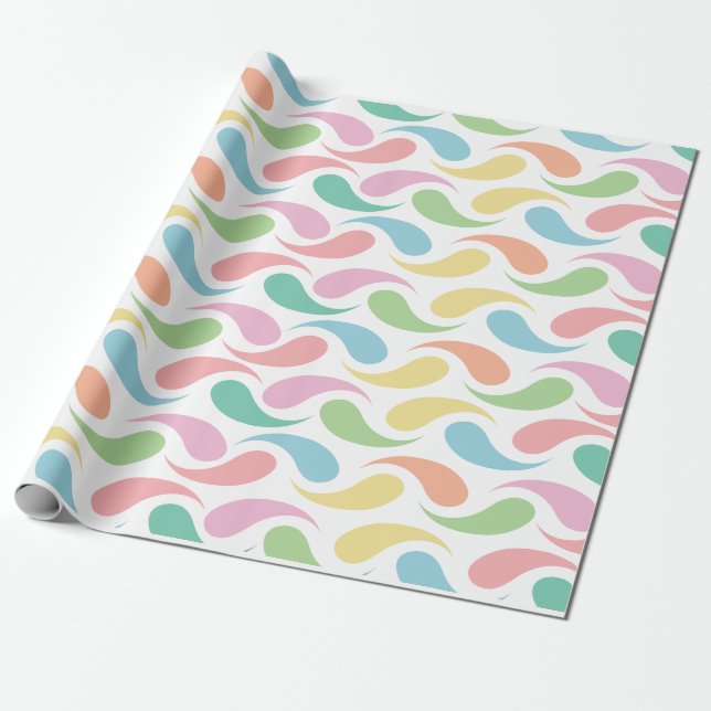 Radiant Raindrop Wrapping Paper (Unrolled)