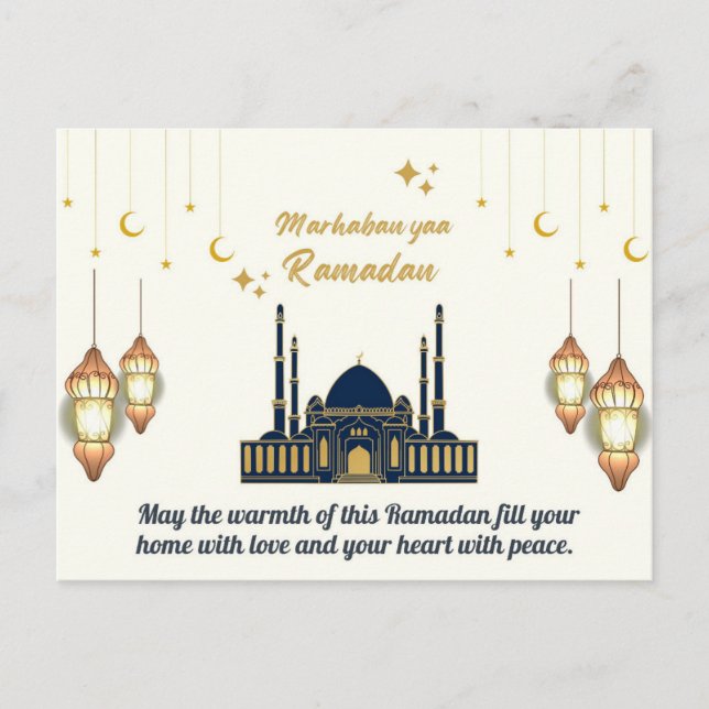 Radiant Ramadan Wishes: A Heartfelt Postcard  (Front)