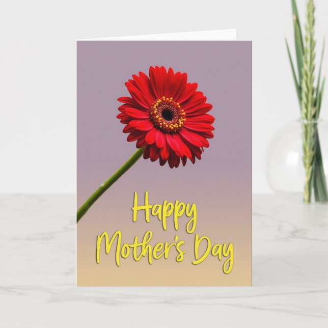 Radiant Red Flower Card (Front)
