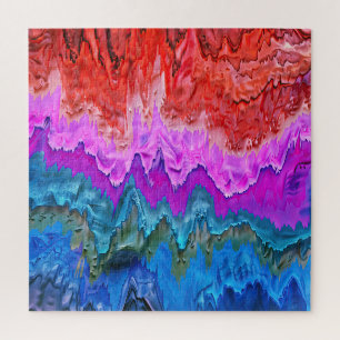 "Radiant Reflection" Colourful Abstract Art  Jigsaw Puzzle