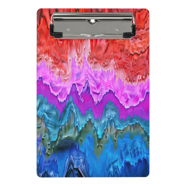 "Radiant Reflection" Colourful Abstract Art  Mini Clipboard (Front)
