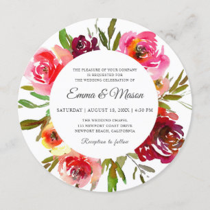 Radiant Romance Circular Wedding Invitation