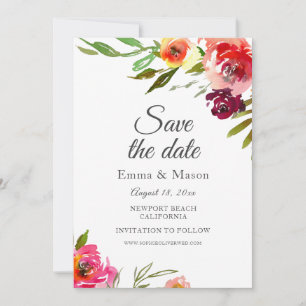 Radiant Romance Floral Save The Date