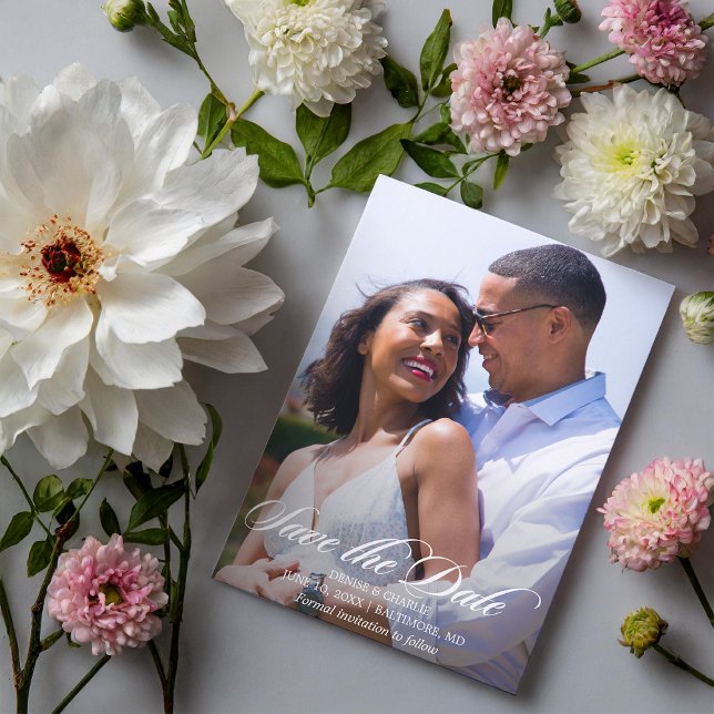 Radiant Romance Photo Wedding Save the Date Postcard (Creator Uploaded)