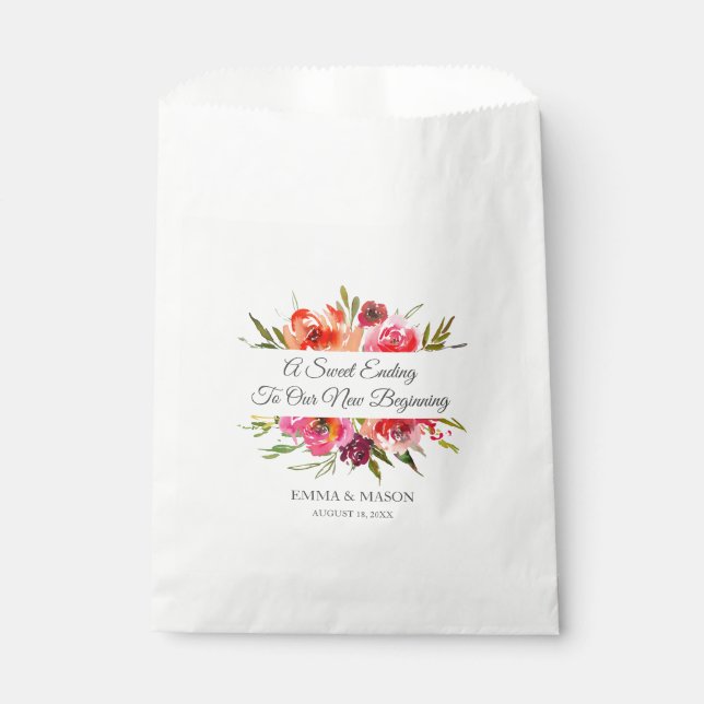 Radiant Romance Wedding Personalized Favor Bag (Front)