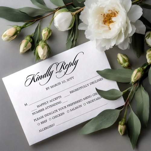 Radiant Romance Wedding RSVP Card