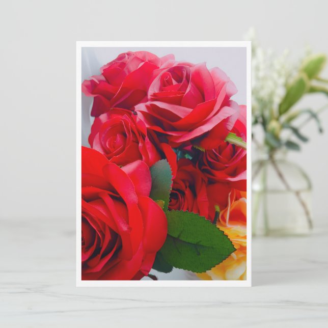 Radiant Rose Flat Thank You Card (Standing Front)