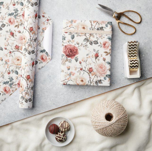 Radiant Rose Flower Classic Wrapping Paper (Crafts)