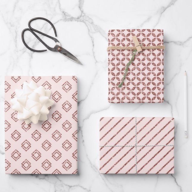 Radiant Rose Gold Wrapping Paper Sheets (Front)