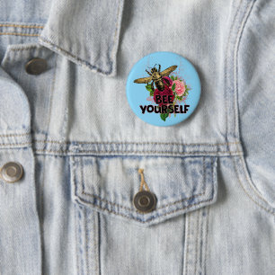 Radiant Rose & the Gentle Bee, Bee Yourself Postca Button