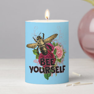 Radiant Rose & the Gentle Bee, Bee Yourself Postca Pillar Candle