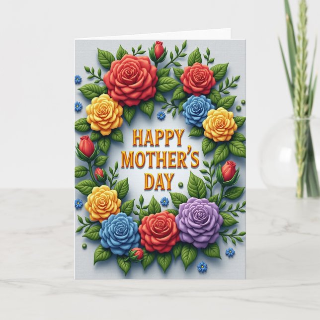 Radiant Roses Mothers Day Card (Front)