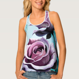 Radiant Roses: Perfectly Pink and Purple Petals Tank Top