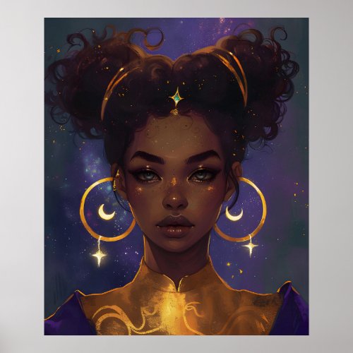 Radiant Royalty African American Princess Poster