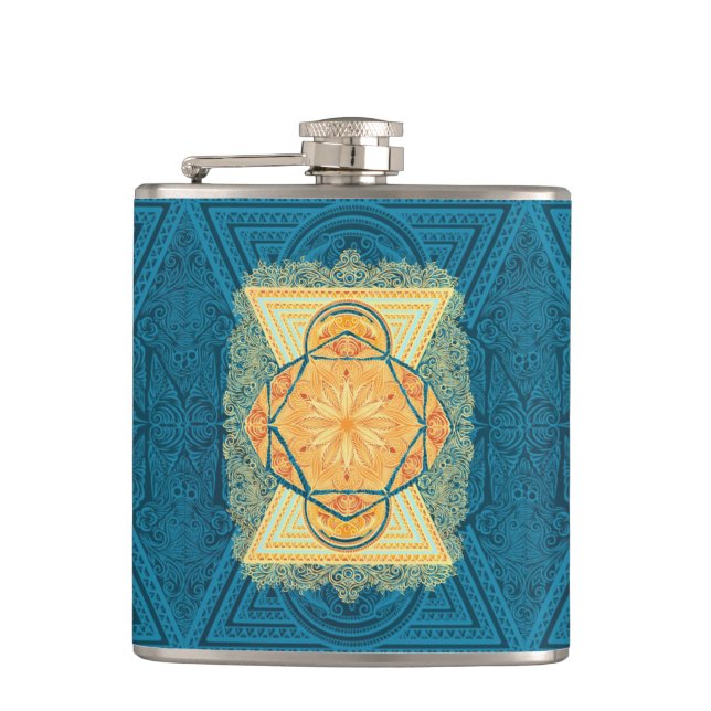 Radiant Sacred Geometry Mandala Flask (Front)