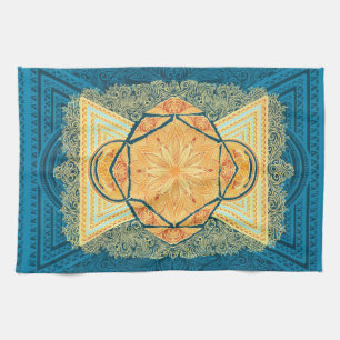 Radiant Sacred Geometry Mandala Kitchen Towel