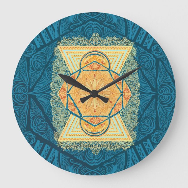Radiant Sacred Geometry Mandala Large Clock (Front)