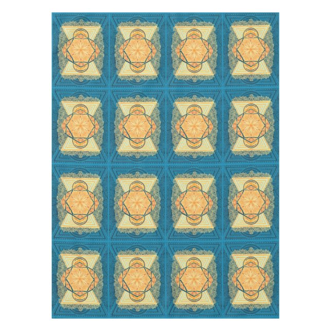 Radiant Sacred Geometry Mandala Tablecloth (Front)