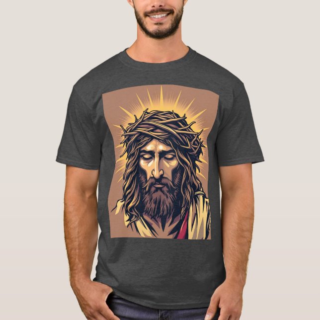 Radiant Savior: Jesus with Crown of Thorns Tee (Front)