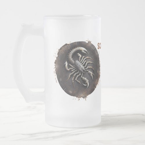 Radiant Scorpion Customizable Zodiac Sign Frosted Glass Beer Mug