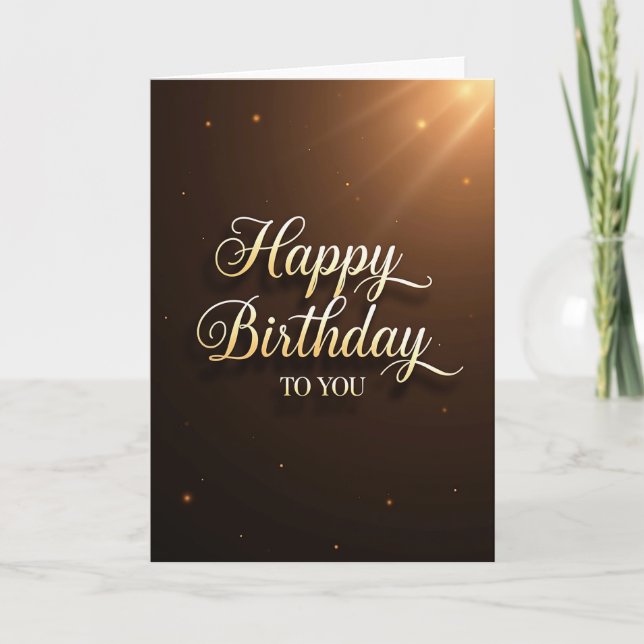 Radiant Script Birthday Card (Front)